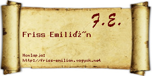 Friss Emilián névjegykártya